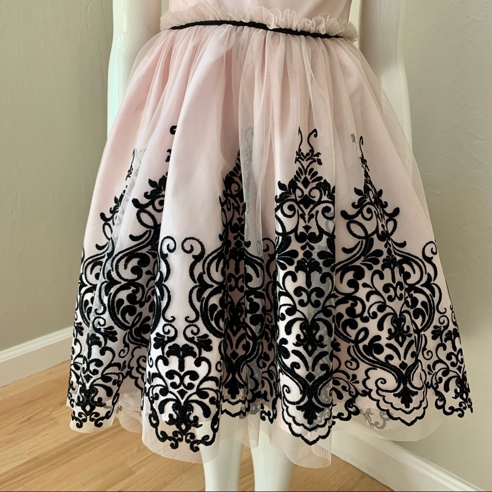 LAURA ASHLEY London Tulle Special Occasion Dress Pink & Black Tulle Fancy Party - Picture 3 of 16